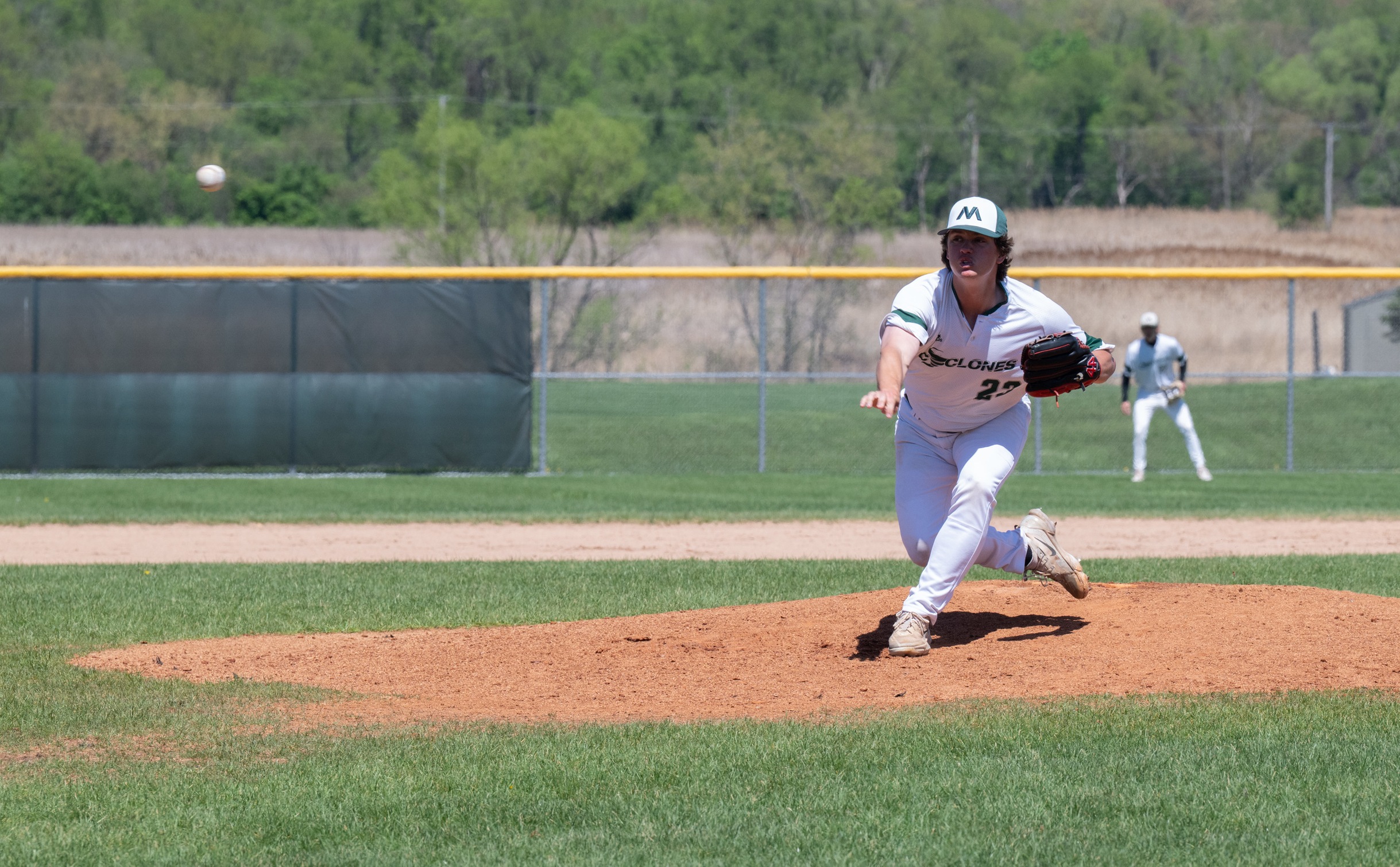 A Moraine Valley pitcher throws the ball.